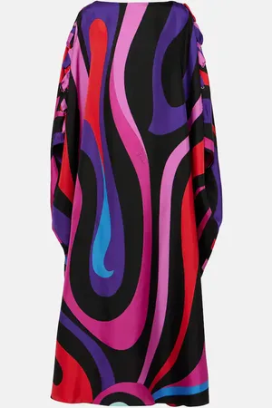 Puccini Marmo silk twill kaftan