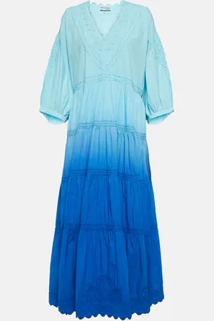 Juliet Dunn OmbrÃ© cotton poplin maxi dress