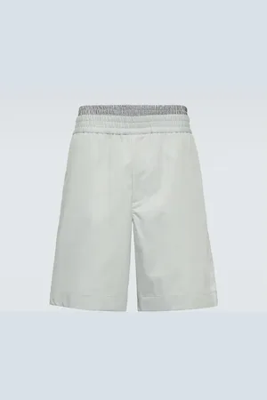 Bottega Veneta Layered cotton twill Bermuda shorts
