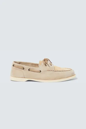 JOHN LOBB Foil suede boat shoes