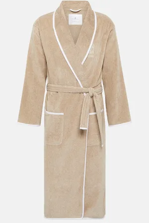 Brunello Cucinelli Linen-trimmed cotton terry bathrobe