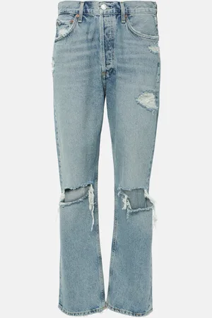 AGOLDE 90s distressed mid-rise straight jeans
