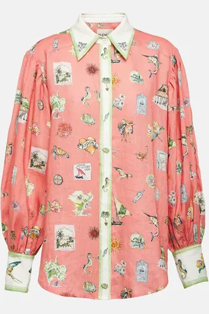 ALÉMAIS AlÃ©mais Puff-sleeve printed linen shirt