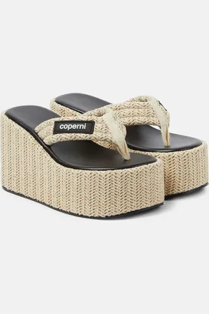 COPERNI Raffia platform thong sandals
