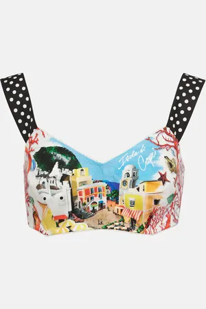 Dolce & Gabbana Capri polka-dot printed cotton bra top