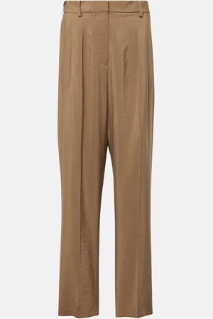 Joseph Pleated silk-blend twill straight pants