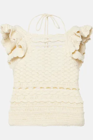 ZIMMERMANN Waverly ruffled crochet cotton top
