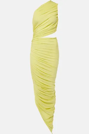 Alaïa AlaÃ¯a Ruched cutout jersey gown