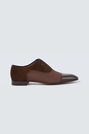 Christian Louboutin Greggo leather-trimmed suede Oxford shoes