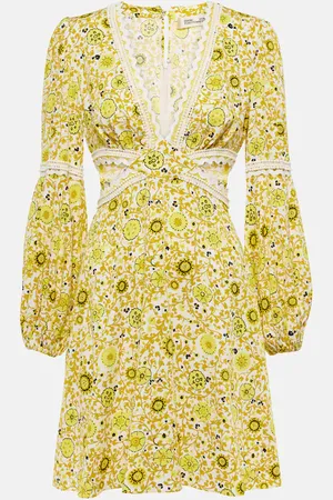Diane von Furstenberg Kimmie printed cutout twill minidress
