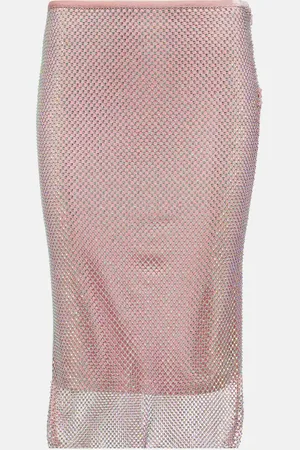 Sportmax Fishnet embellished midi skirt