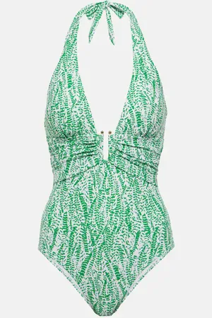 Heidi Klein Belle Mare printed halterneck swimsuit
