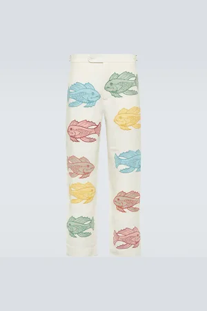 BODE Piscine appliquÃ© linen straight pants