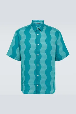 Frescobol Carioca Striped linen bowling shirt