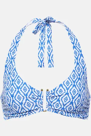 Heidi Klein Sardinia printed halterneck bikini top