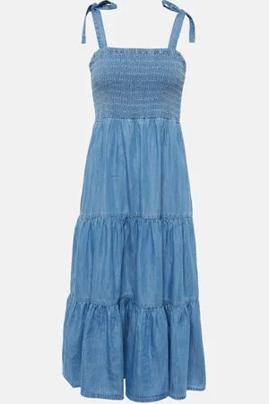VERONICA BEARD Tola tiered cotton-blend midi dress