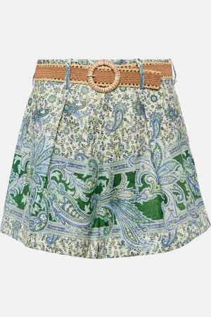 ZIMMERMANN Ottie paisley linen shorts