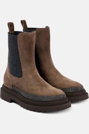 Brunello Cucinelli Monili suede Chelsea boots