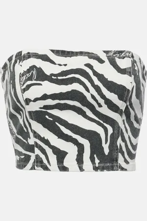 ROTATE Zebra-print cotton crop top