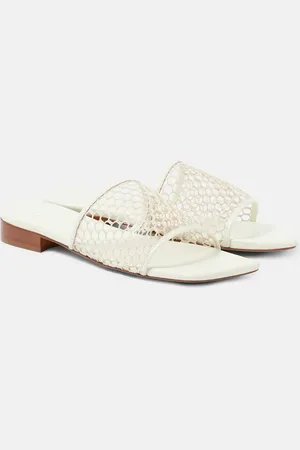Souliers Martinez Chica leather-trimmed mesh slides