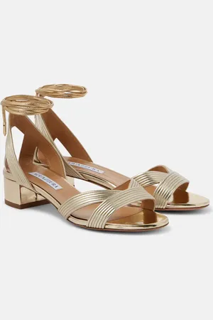 Aquazzura Ari 35 metallic leather sandals