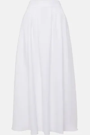 Loro Piana Sabina high-rise linen midi skirt