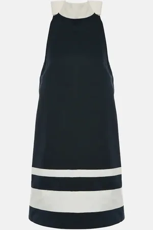 Staud Finn striped grosgrain minidress