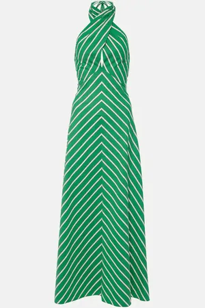 Staud Dawn striped cotton poplin maxi dress