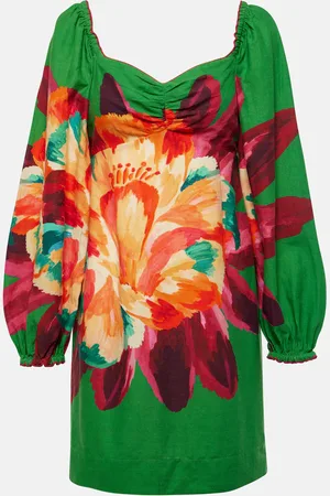 Farm Rio Tropicart linen-blend minidress