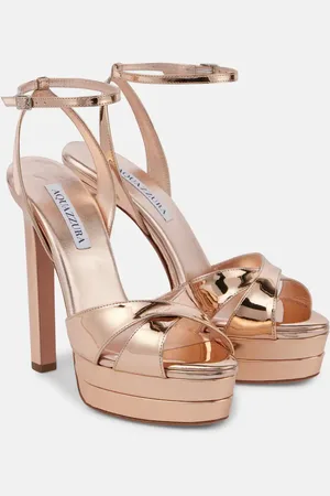 Aquazzura Divine mirrored leather platform sandals