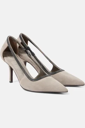 Brunello Cucinelli Monili suede pumps
