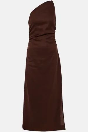 FAITHFULL THE BRAND Jomana one-shoulder linen midi dress