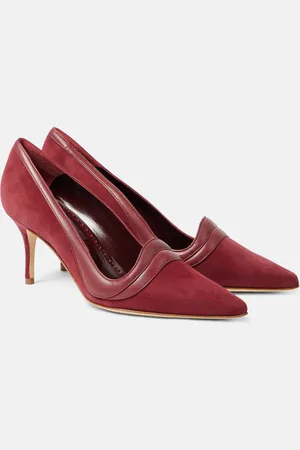 Manolo Blahnik Ajarafa 70 suede and leather pumps