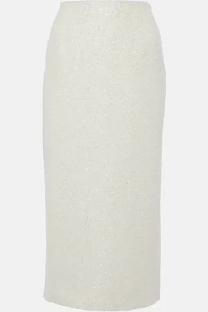 Alessandra Rich Sequined tweed midi skirt