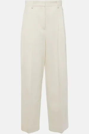 Totême High-rise silk and cotton wide-leg pants