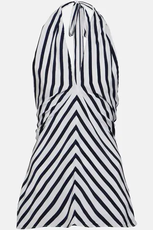 Staud Dawn striped halterneck top