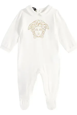 VERSACE Baby Medusa embroidered cotton-blend onesie
