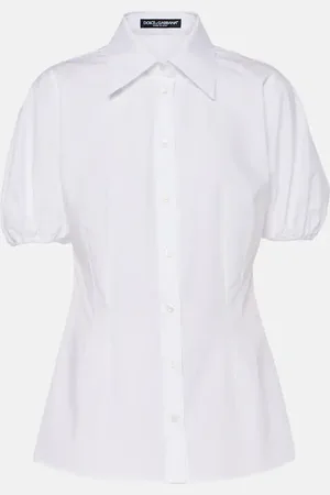 Dolce & Gabbana Puff-sleeve cotton poplin blouse