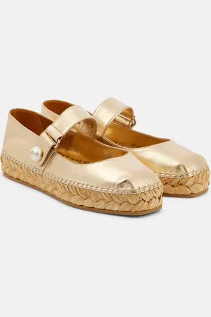 Jimmy Choo Fayence metallic leather espadrilles