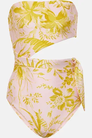 ZIMMERMANN Golden Scarf cut-out floral swimsuit