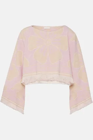 ZIMMERMANN Pop floral cotton terry crop top