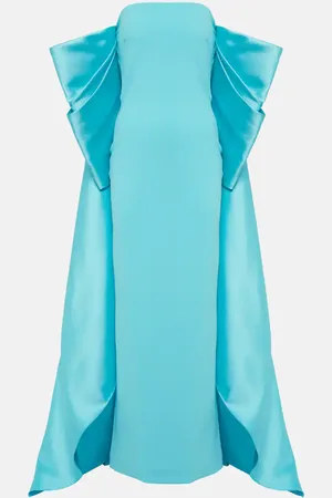 Solace Kyla caped twill and crÃªpe gown