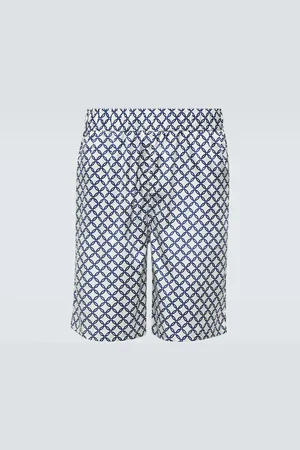 Frescobol Carioca Palma printed silk-blend shorts