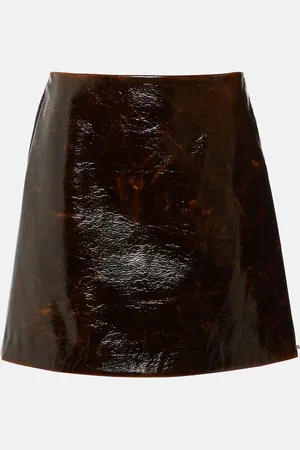 Sportmax Beta leather-effect wool-blend miniskirt