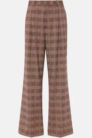 Etro Checked high-rise wide-leg pants