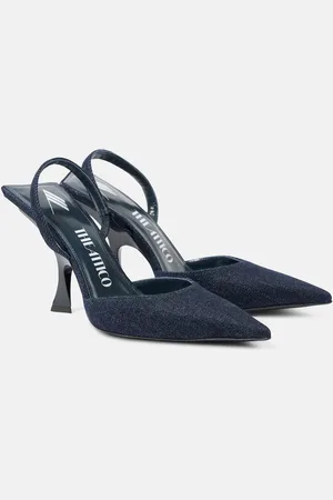 The Attico Ester 95 denim slingback pumps