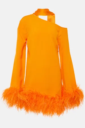‎Taller Marmo‎ Adige feather-trimmed crÃªpe minidress