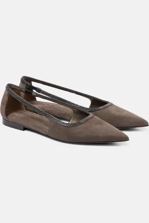 Brunello Cucinelli Monili suede ballet flats