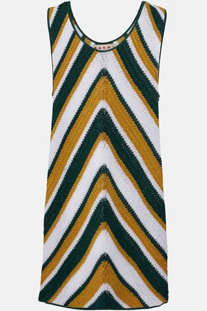 Marni Chevron knitted cotton minidress