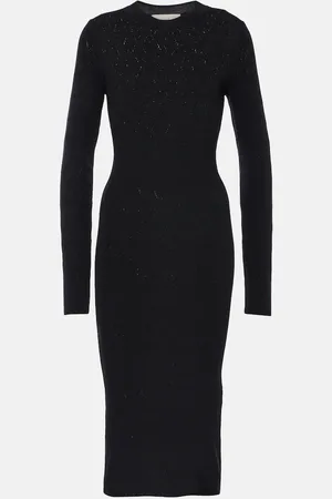 Ami Knitted cotton and wool midi dress